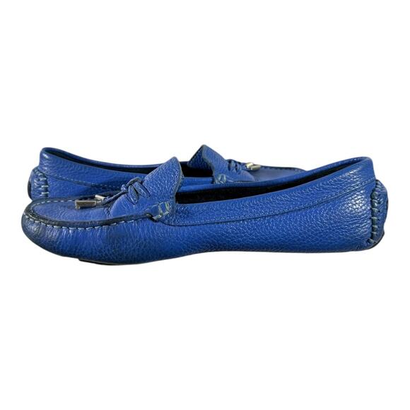 Saks Fifth Avenue Driving Moccasins Men’s Size 7.5 Blue EV-3102 Pebbled Leather - Picture 6 of 8
